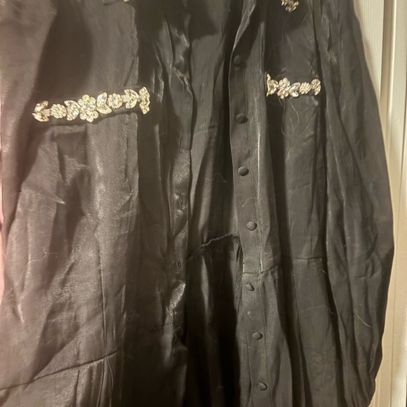 Fashion Nova Black Rhinestone long sleeve - Picture 2 of 9